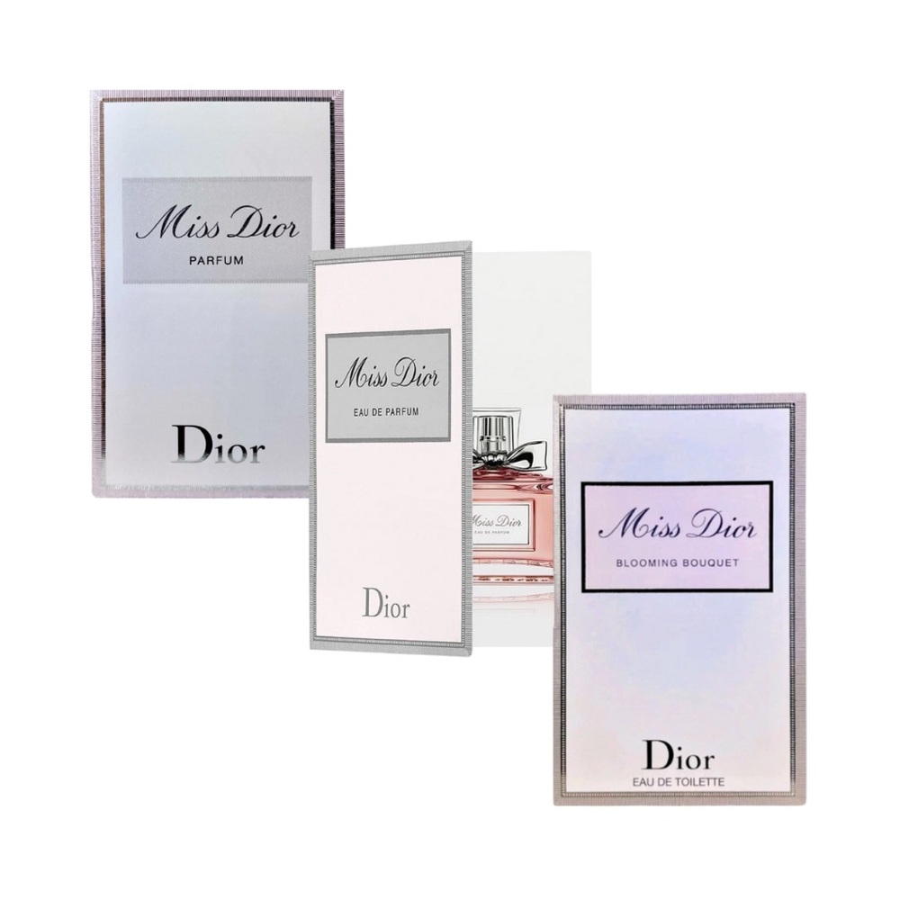 DIOR Miss Dior Eau de Parfum, Parfum & Blooming Bouquet  EDT Samples Set